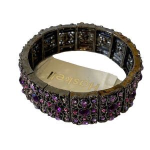 Vintage Haskell Art Deco Purple Stoned Stretch Bracelet. Very Pretty.